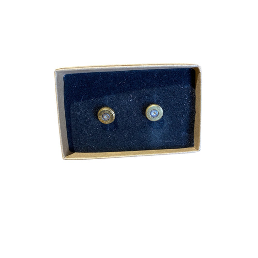 Spent Shells Rifle Stud Earrings Gold