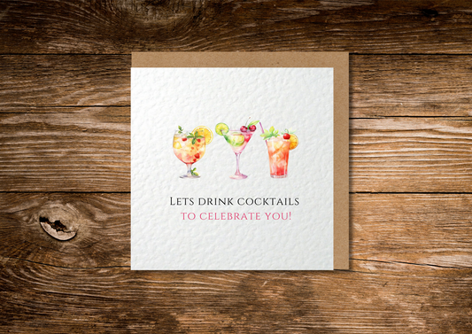 Cocktails Birthday Card