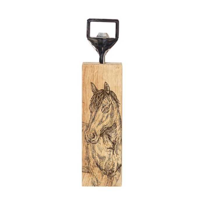 Oak Bottle Opener - Horse Portrait