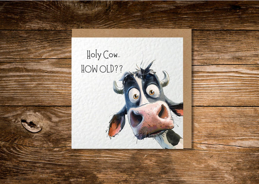 How Old?? Cow Birthday Card