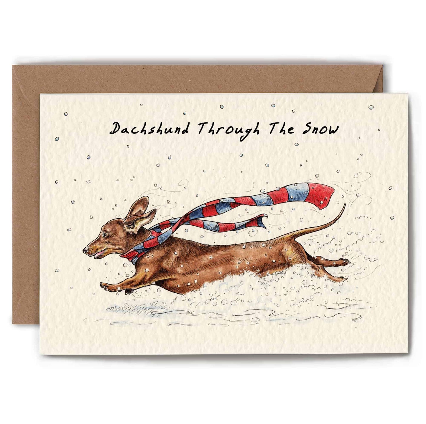 Dachshund Through The Snow Card - Holiday Card: 5" x 7"