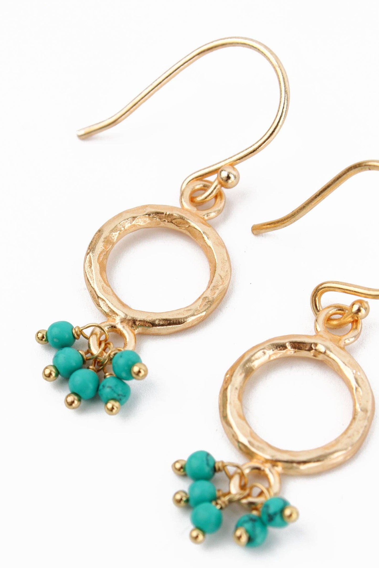 Turquoise Circle Drop Hoop