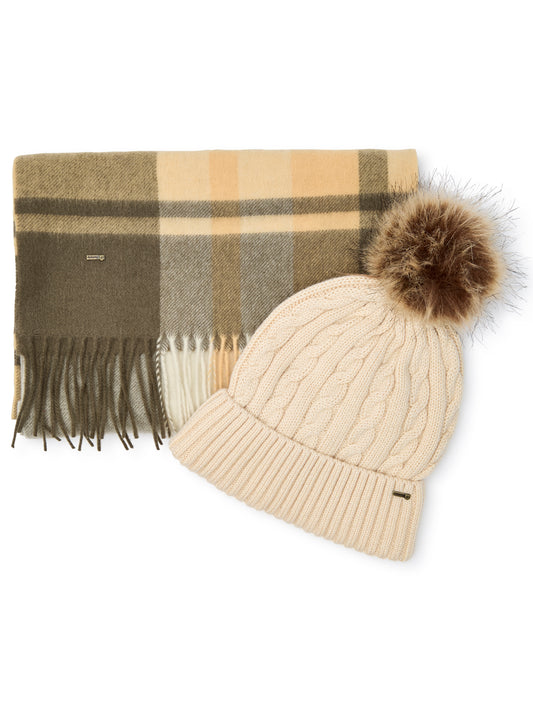 Dubarry Foley Hat & Scarf Set Dusky Green
