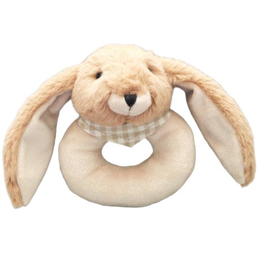 Bunny Baby Rattle Soft Toy Brown