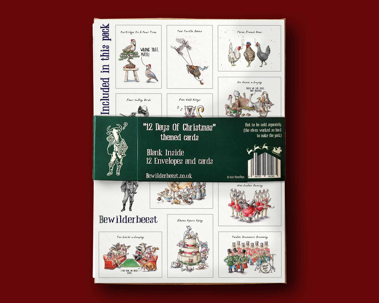 12 Days Of Christmas Card Set - Holiday Cards - Christmas