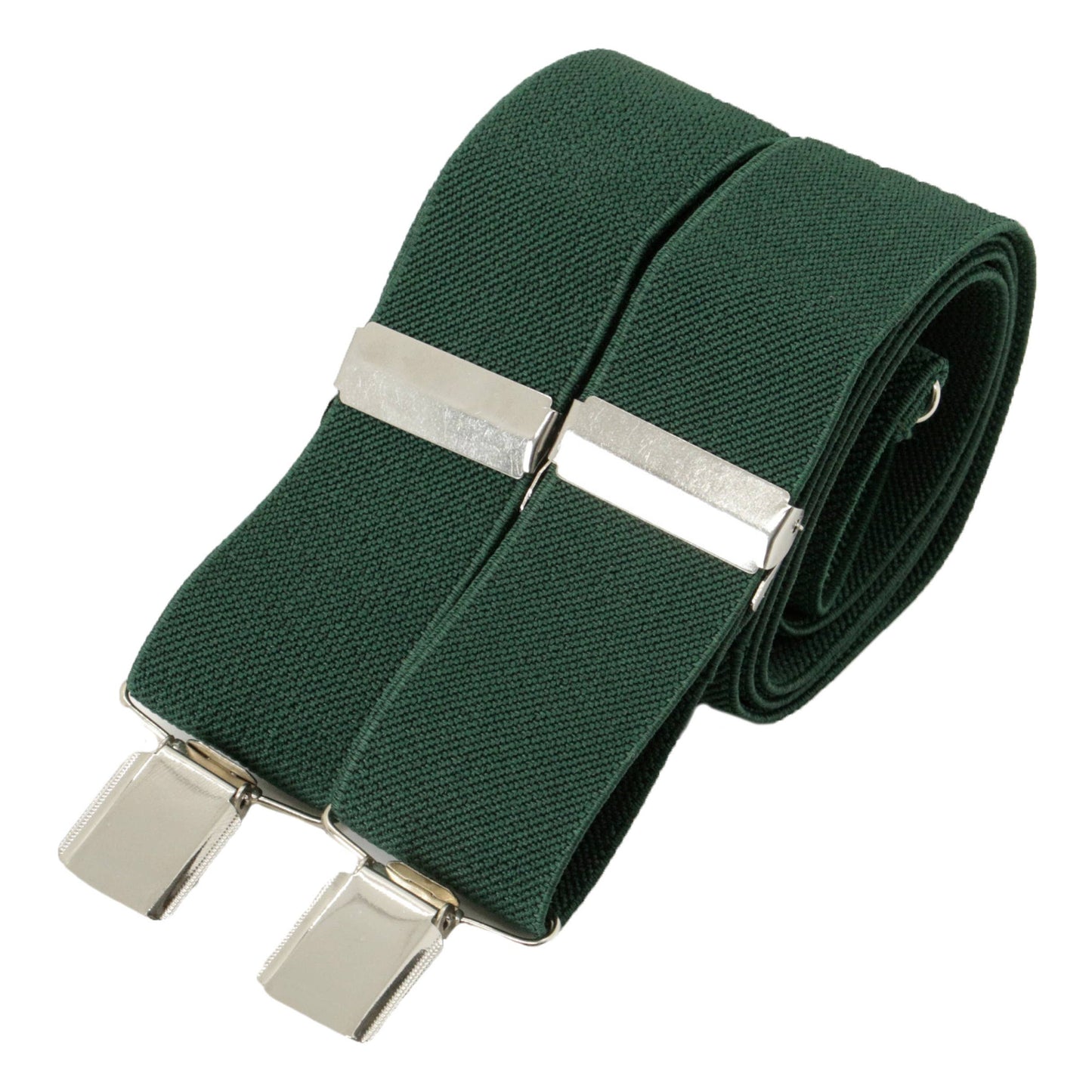 Bottle Green 35mm Silver Clip Braces CN