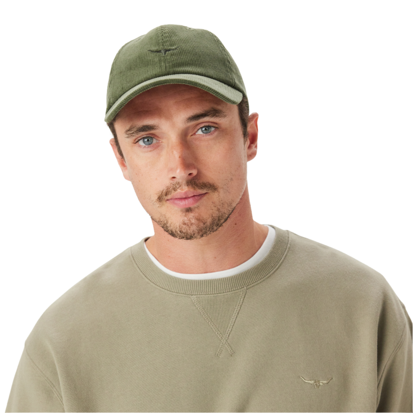 R.M.Williams Mini Longhorn Cord Cap Moss