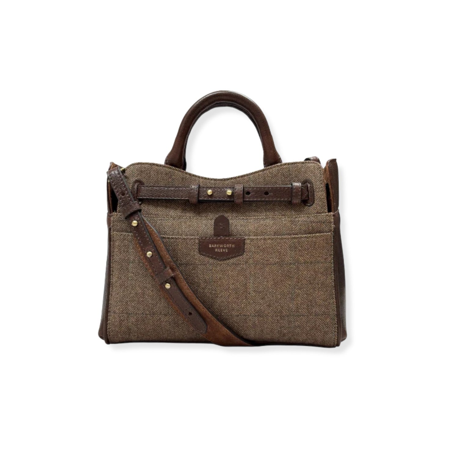 Barkworth Reeve Ambridge Hand Held Grab Bag Tweed And Leather