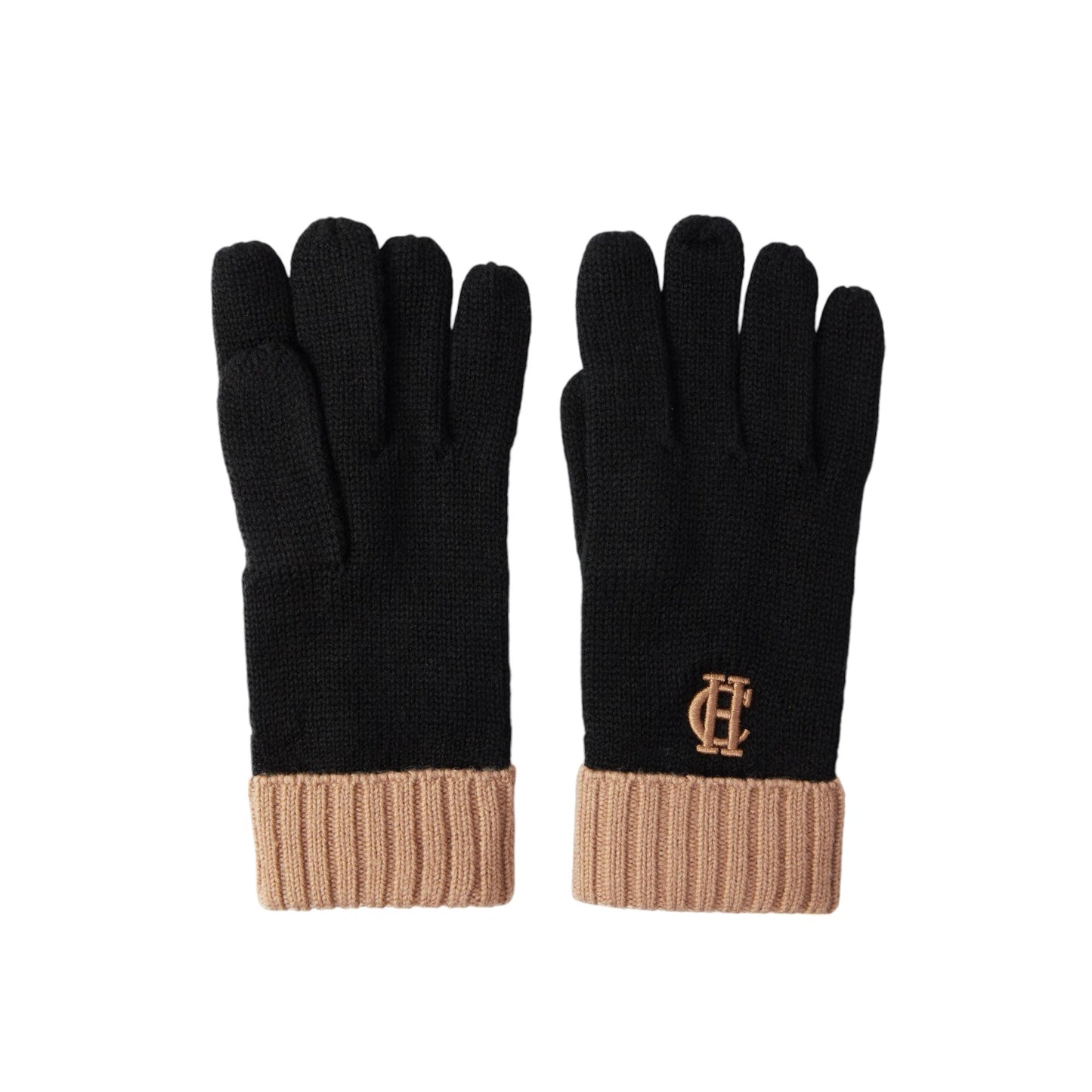 Holland Cooper Chelsea Logo Knitted Gloves Black