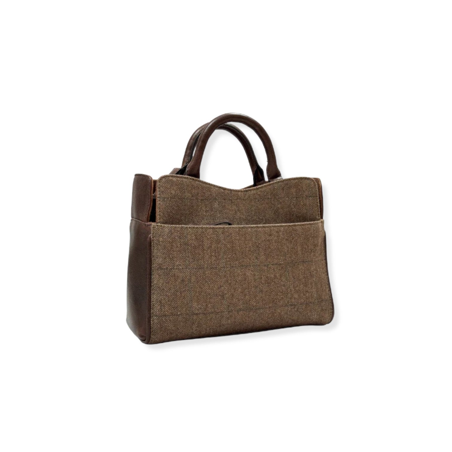 Barkworth Reeve Ambridge Hand Held Grab Bag Tweed And Leather