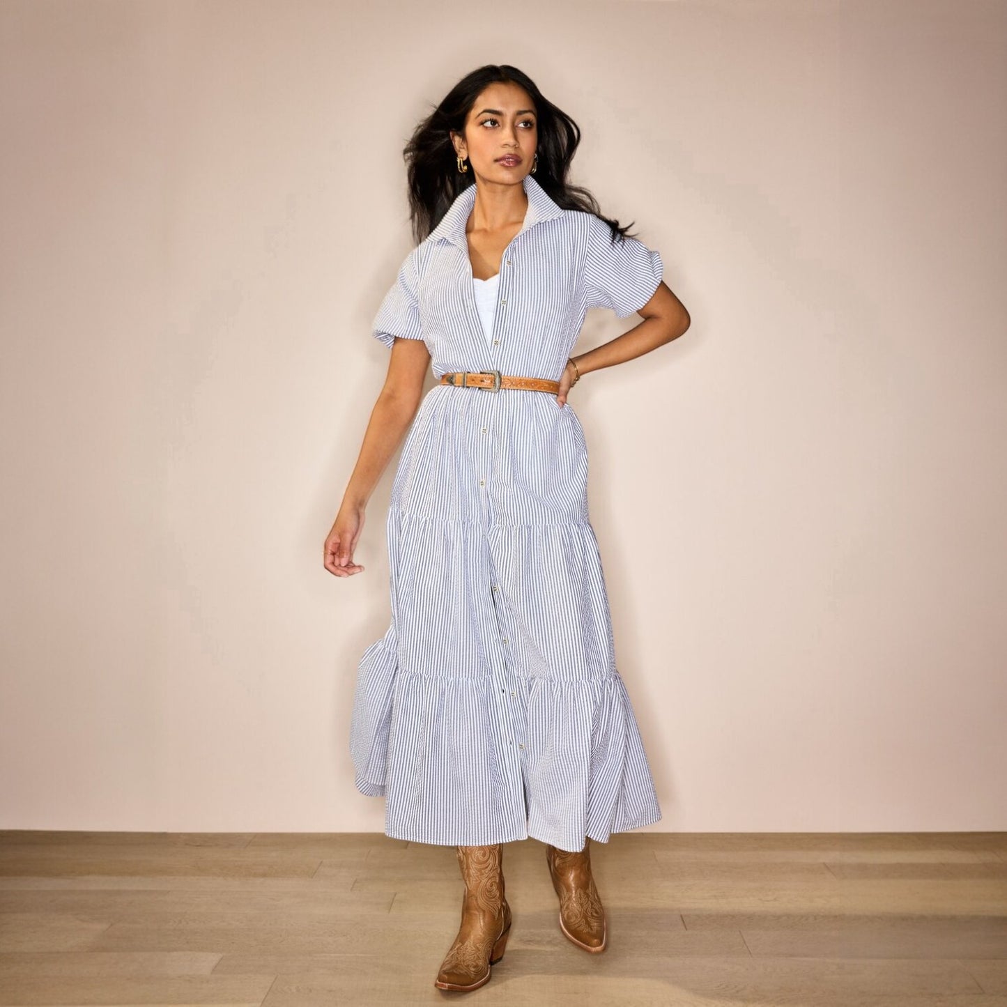 Ariat Dovestone Dress Navy & White Stripe