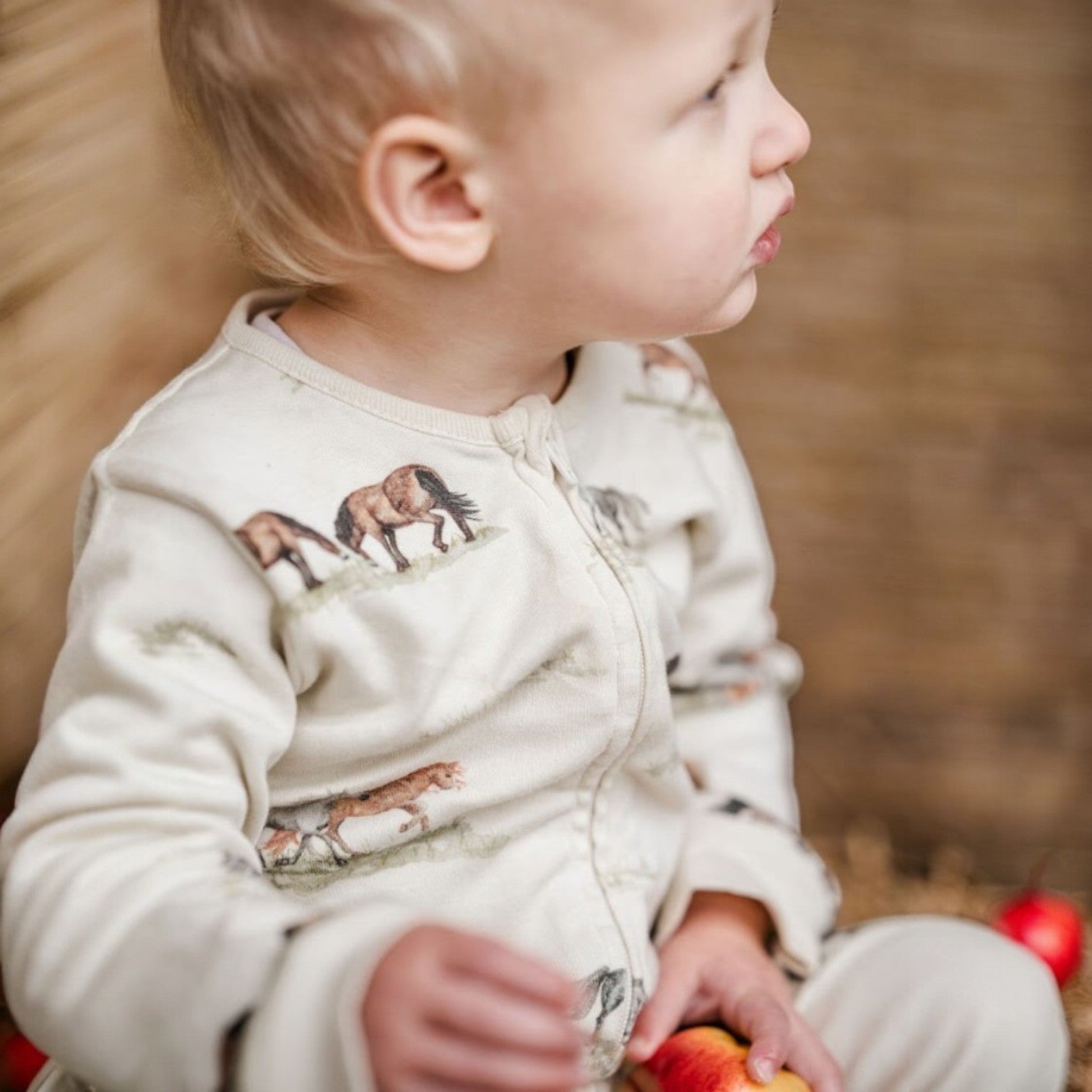 Sew Aneira Pony Print Organic Cotton Sleepsuit
