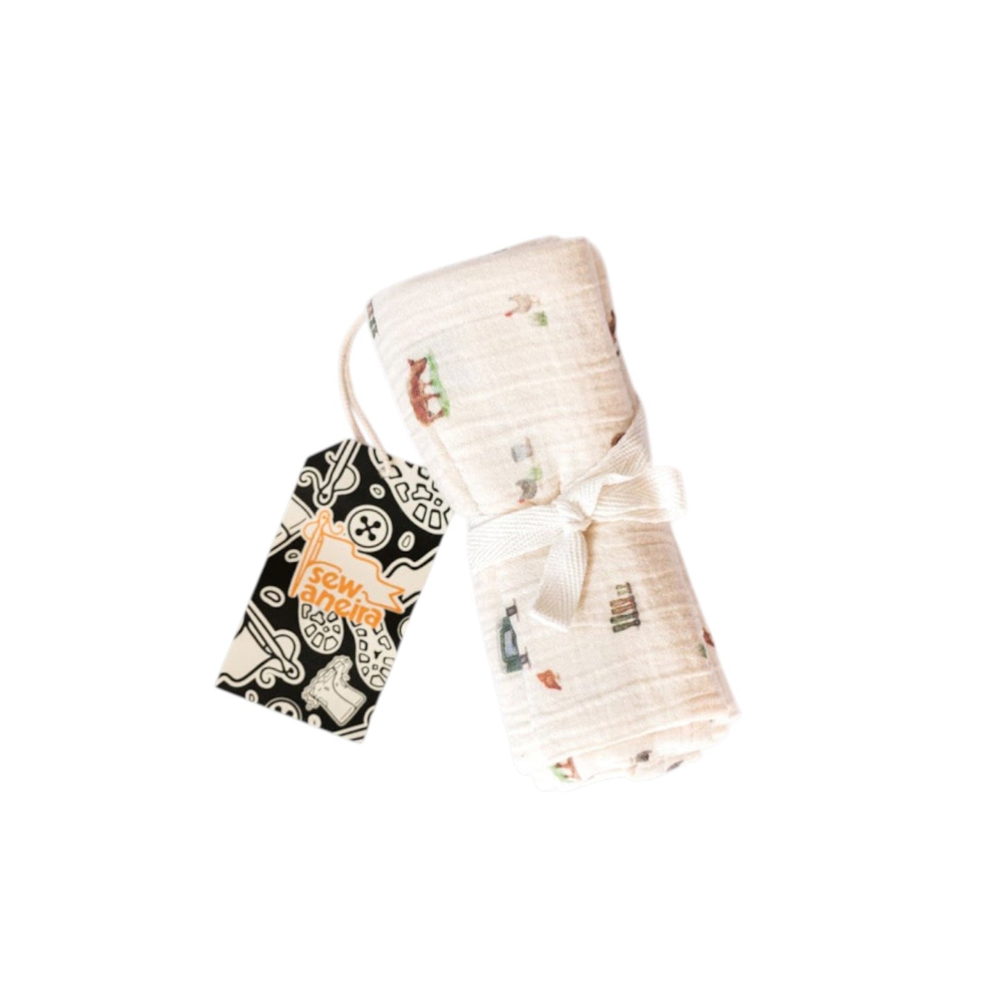 Sew Aneira 4 x 4 Cow Print Organic Cotton Muslin