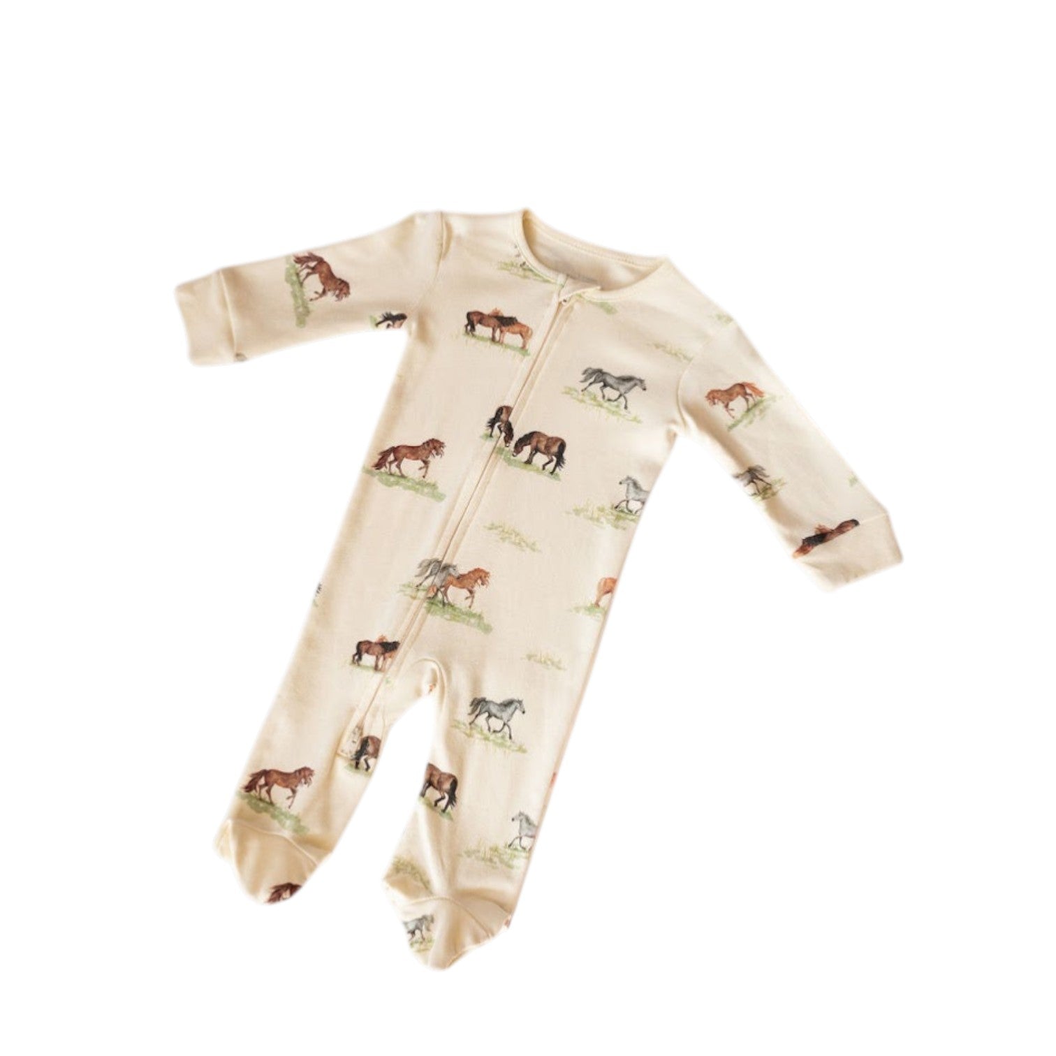Sew Aneira Pony Print Organic Cotton Sleepsuit