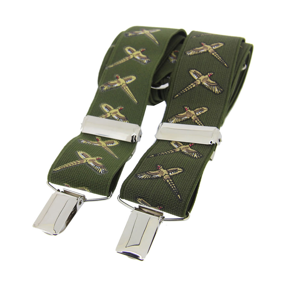 Soprano Classic Braces - Green - Flying Pheasants