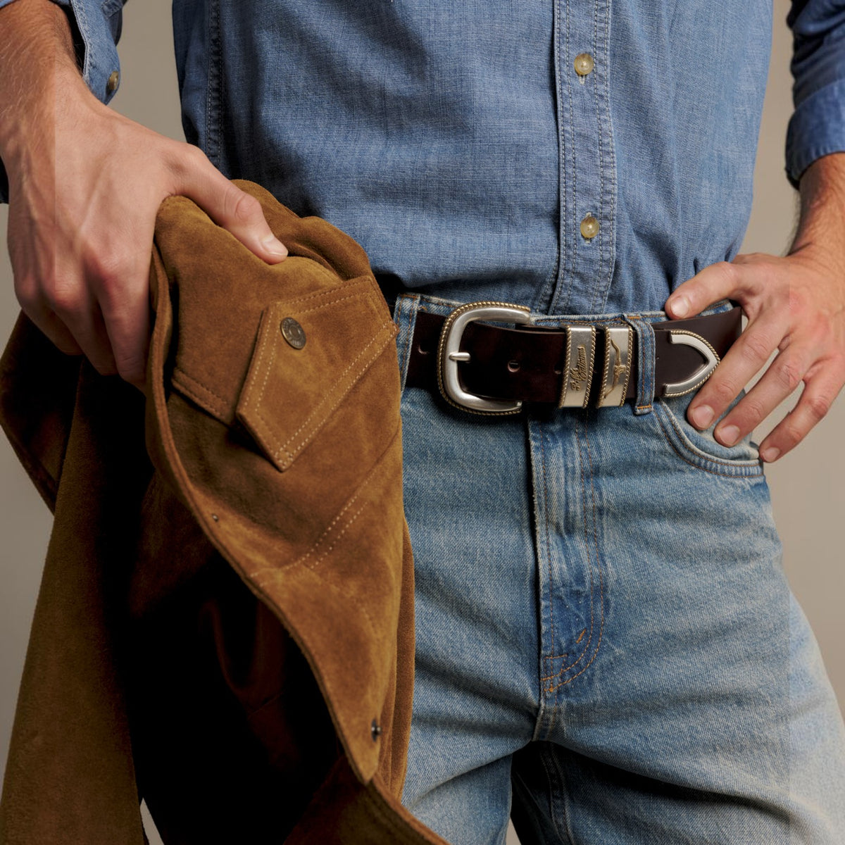 R.M. Williams Rope Drover Belt Chestnut