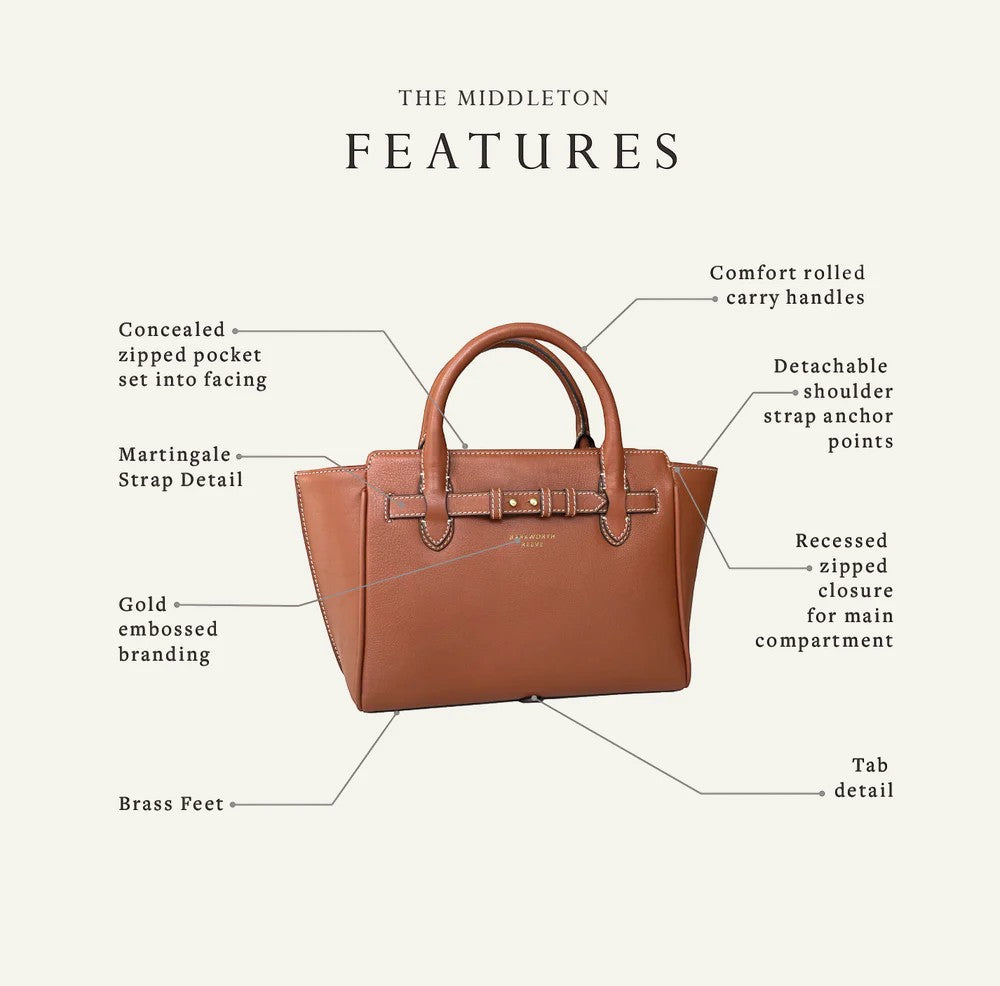 Barkworth Reeve Middleton Tan Leather Handheld Bag