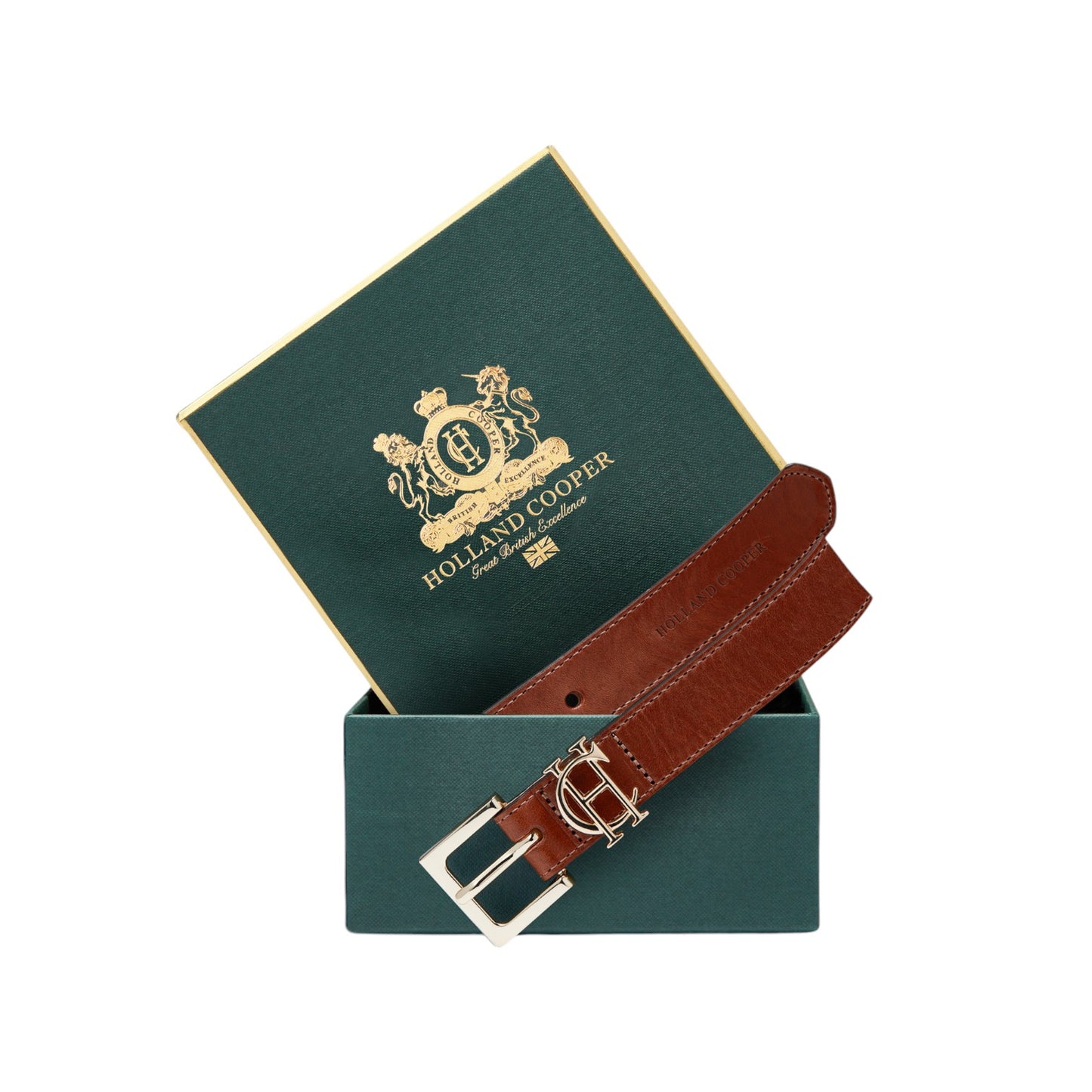 Holland Cooper HC Slim Logo Belt Tan