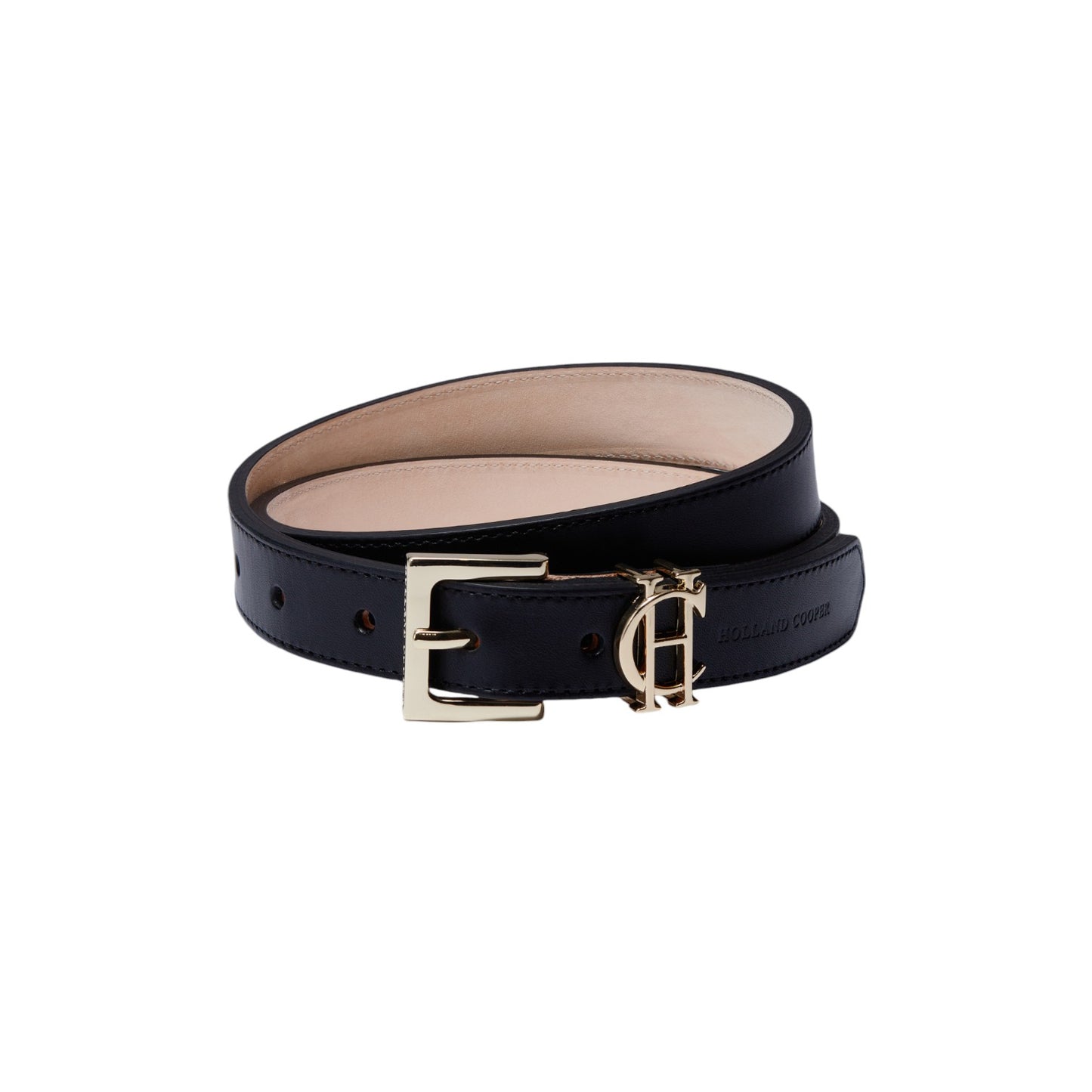 Holland Cooper HC Slim Logo Belt Black