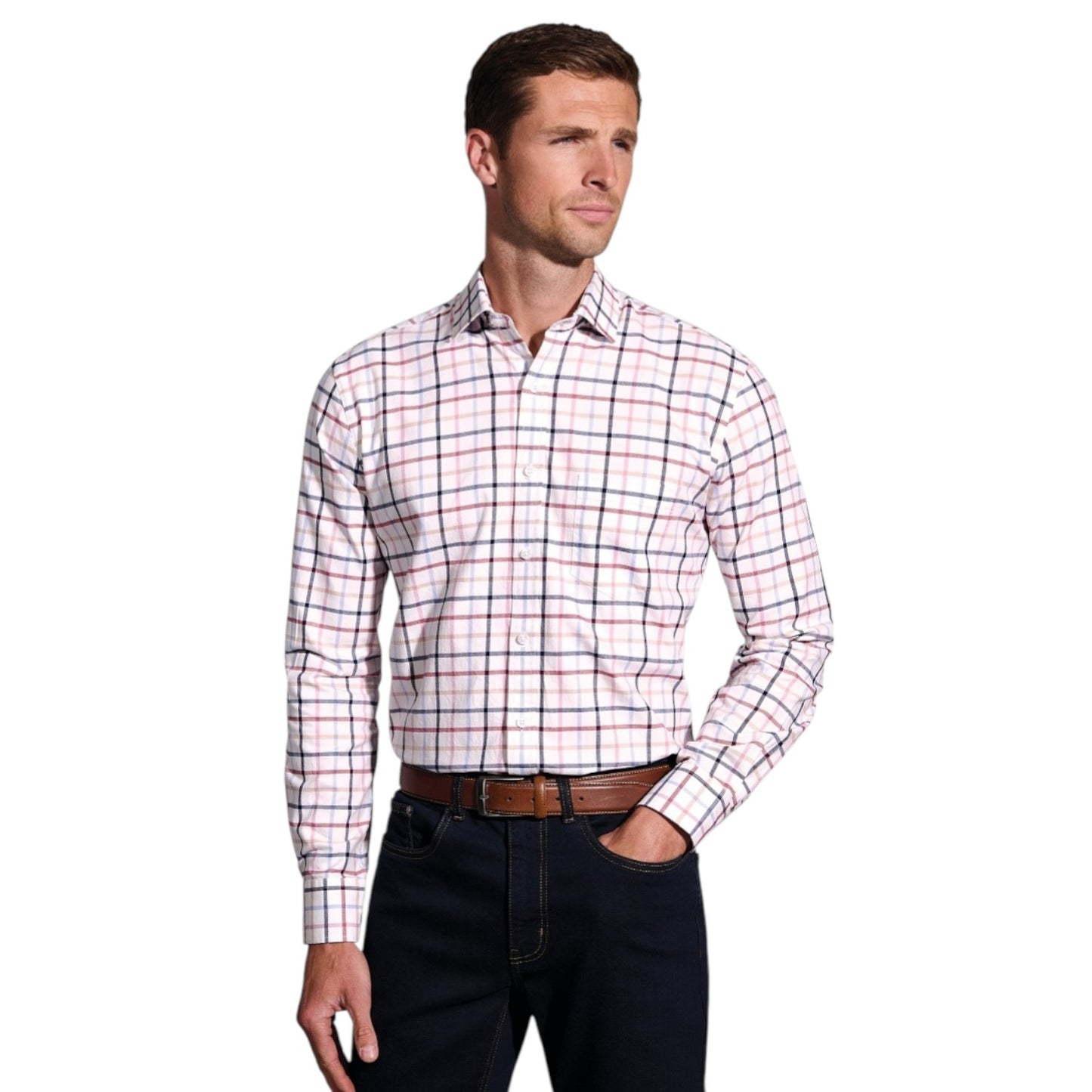Brook Taverner Pink Tattersall Check Shirt