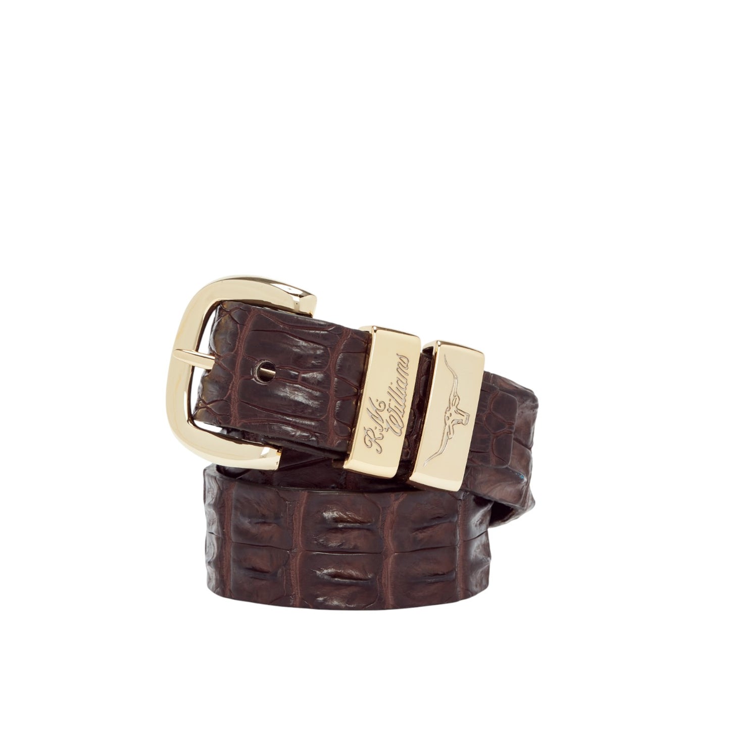 R.M. Williams Crocodile Drover Belt Chestnut