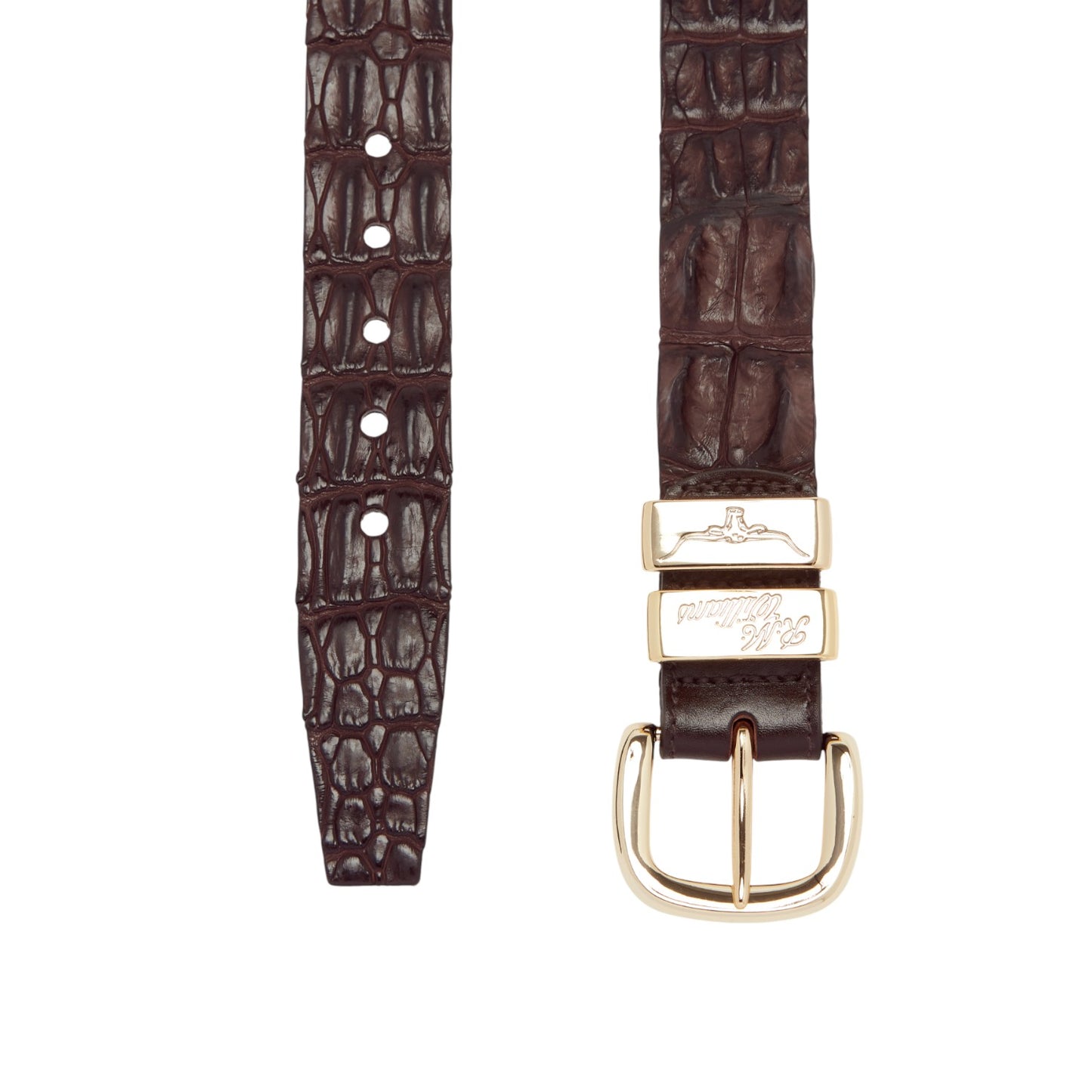 R.M. Williams Crocodile Drover Belt Chestnut