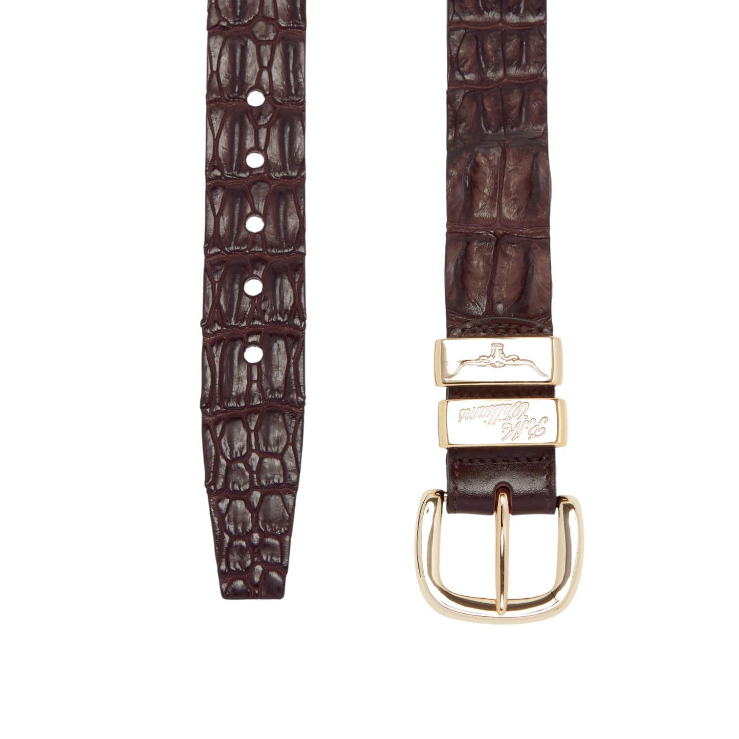R.M. Williams Crocodile Drover Belt Chestnut