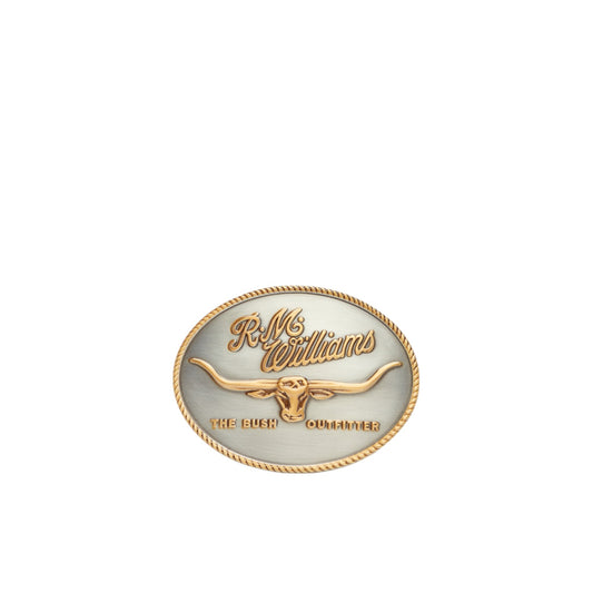 R.M.Williams Logo Buckle Silver Gold