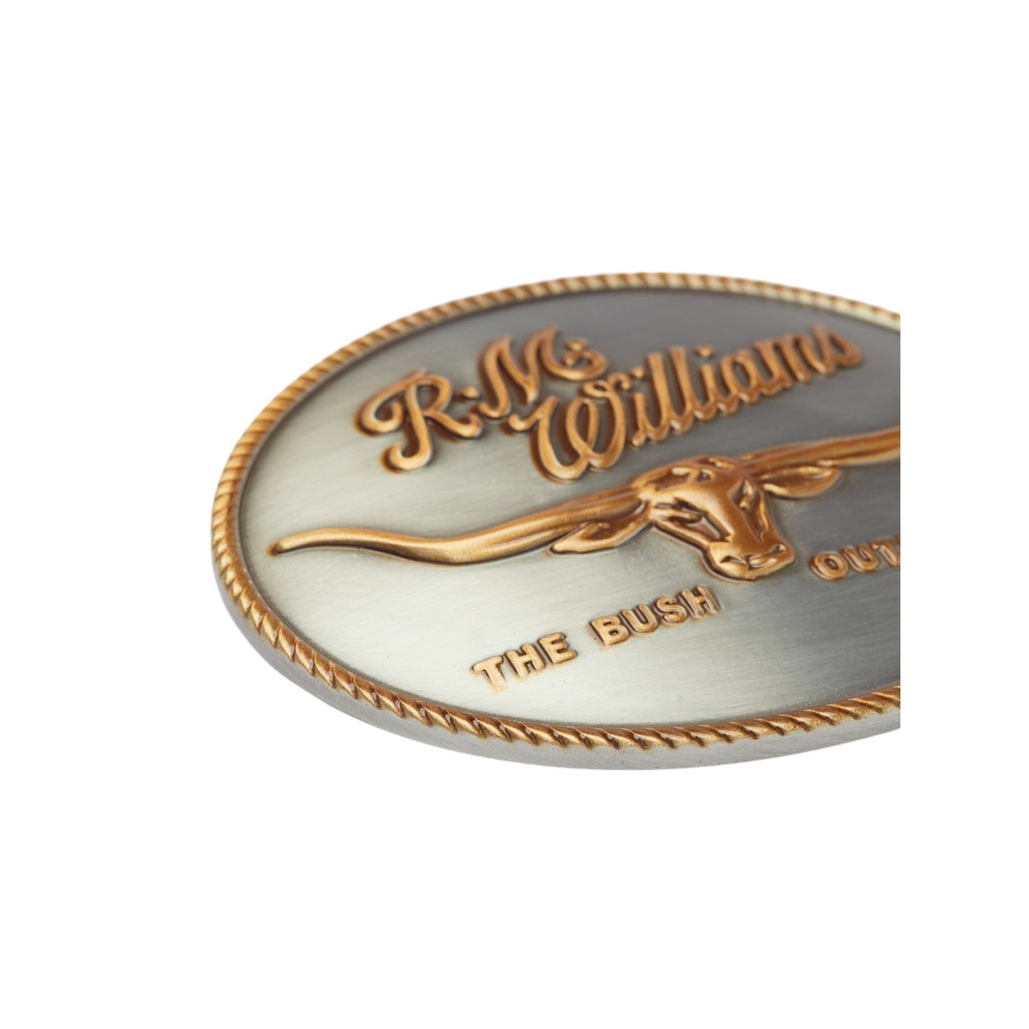 R.M.Williams Logo Buckle Silver Gold