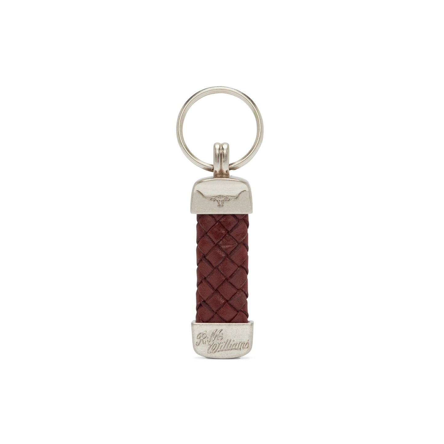 R.M.Williams Plaited Key Ring - Nickel Fitt