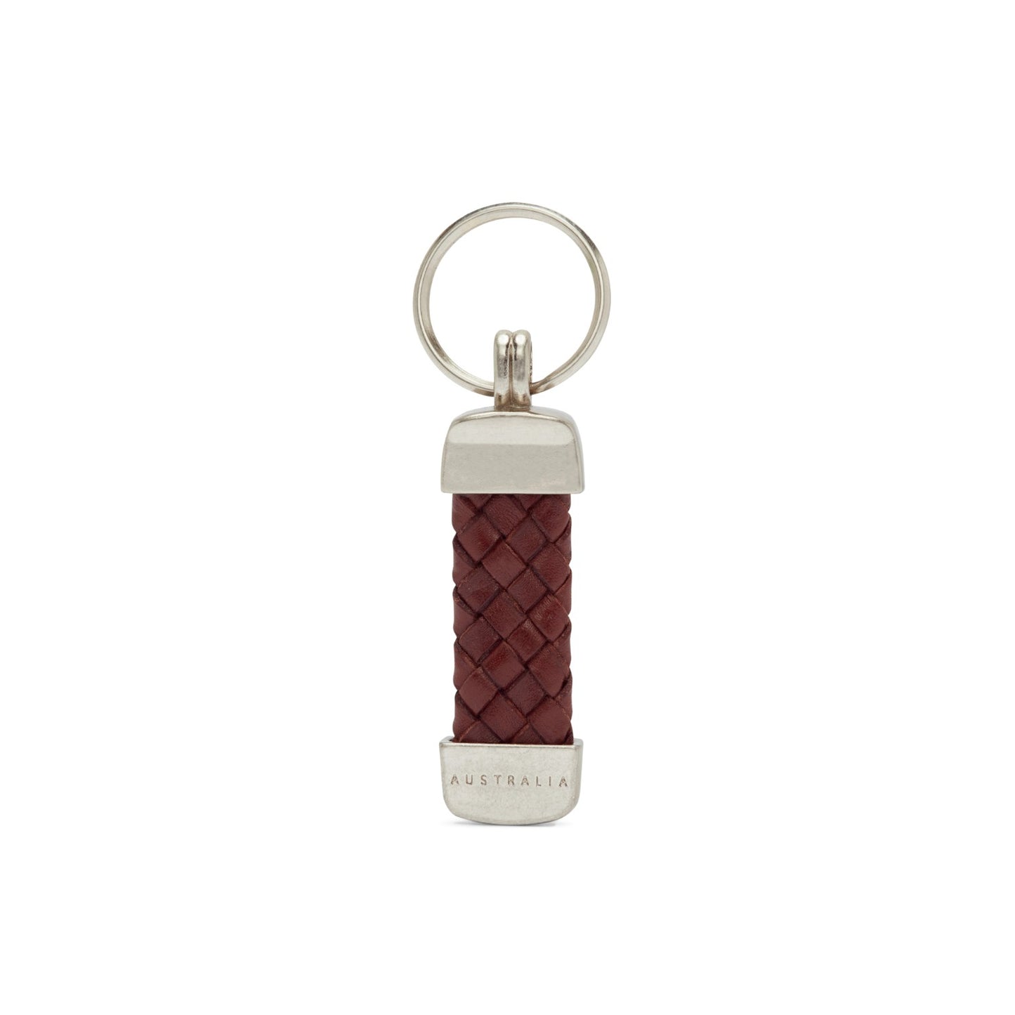 R.M.Williams Plaited Key Ring - Nickel Fitt