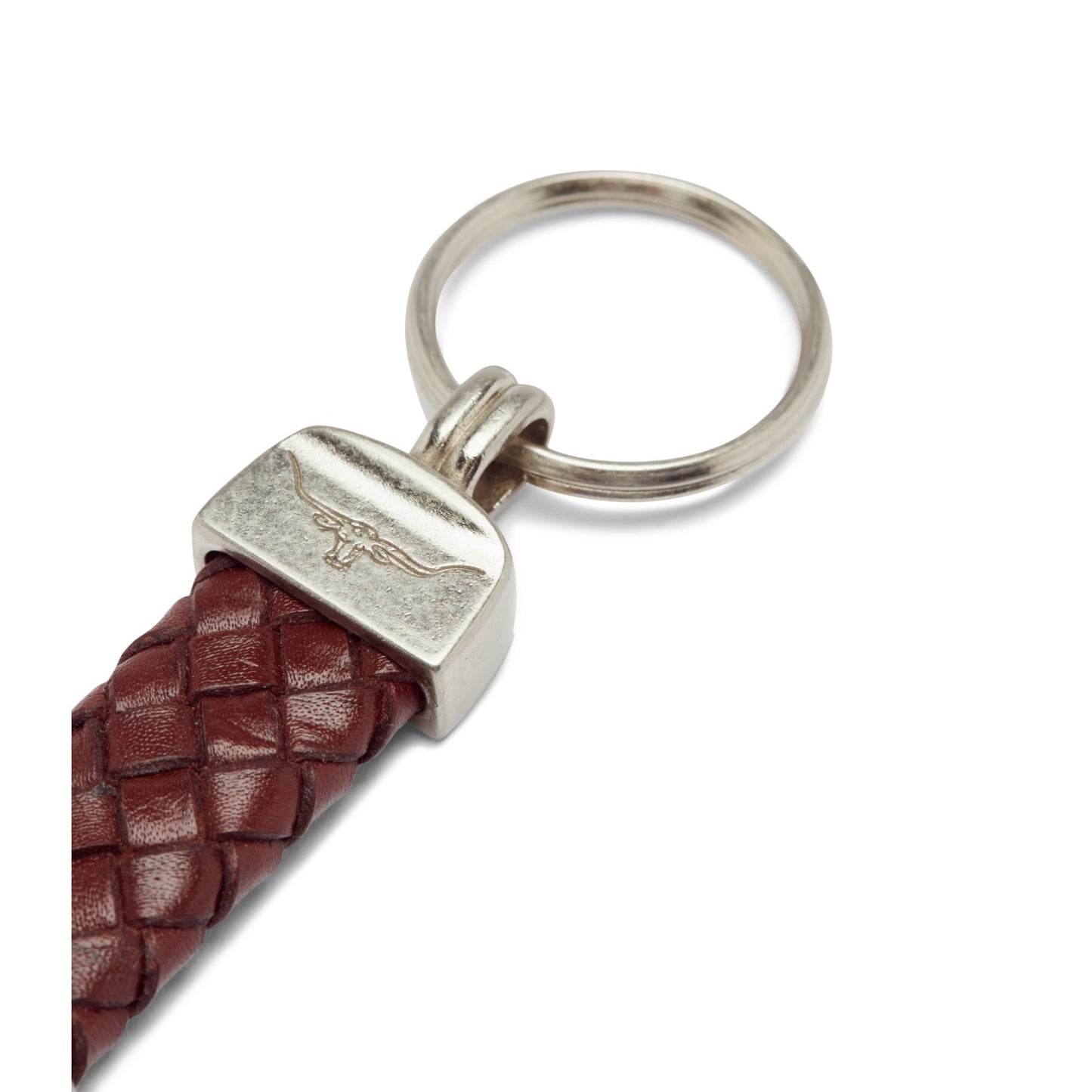 R.M.Williams Plaited Key Ring - Nickel Fitt