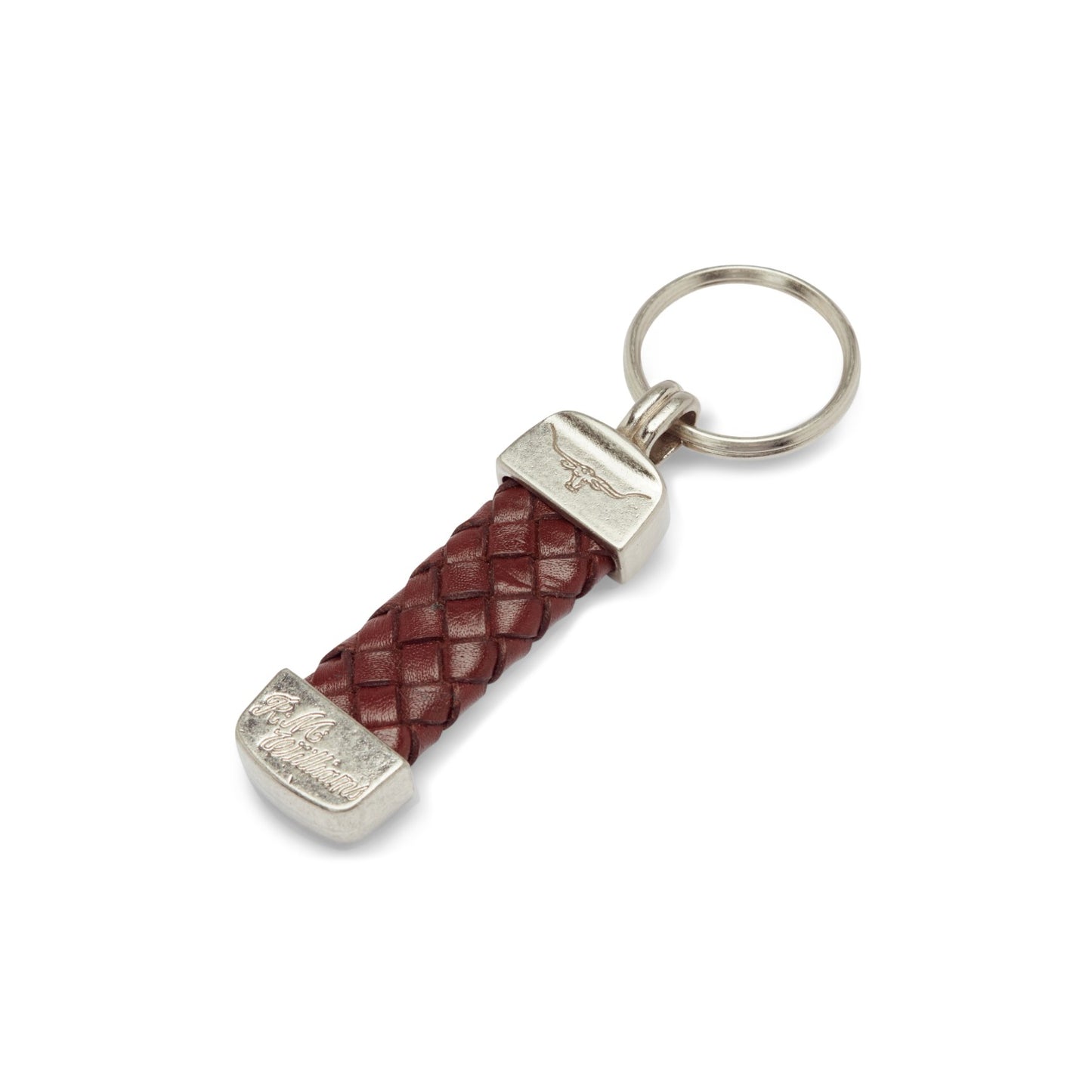 R.M.Williams Plaited Key Ring - Nickel Fitt