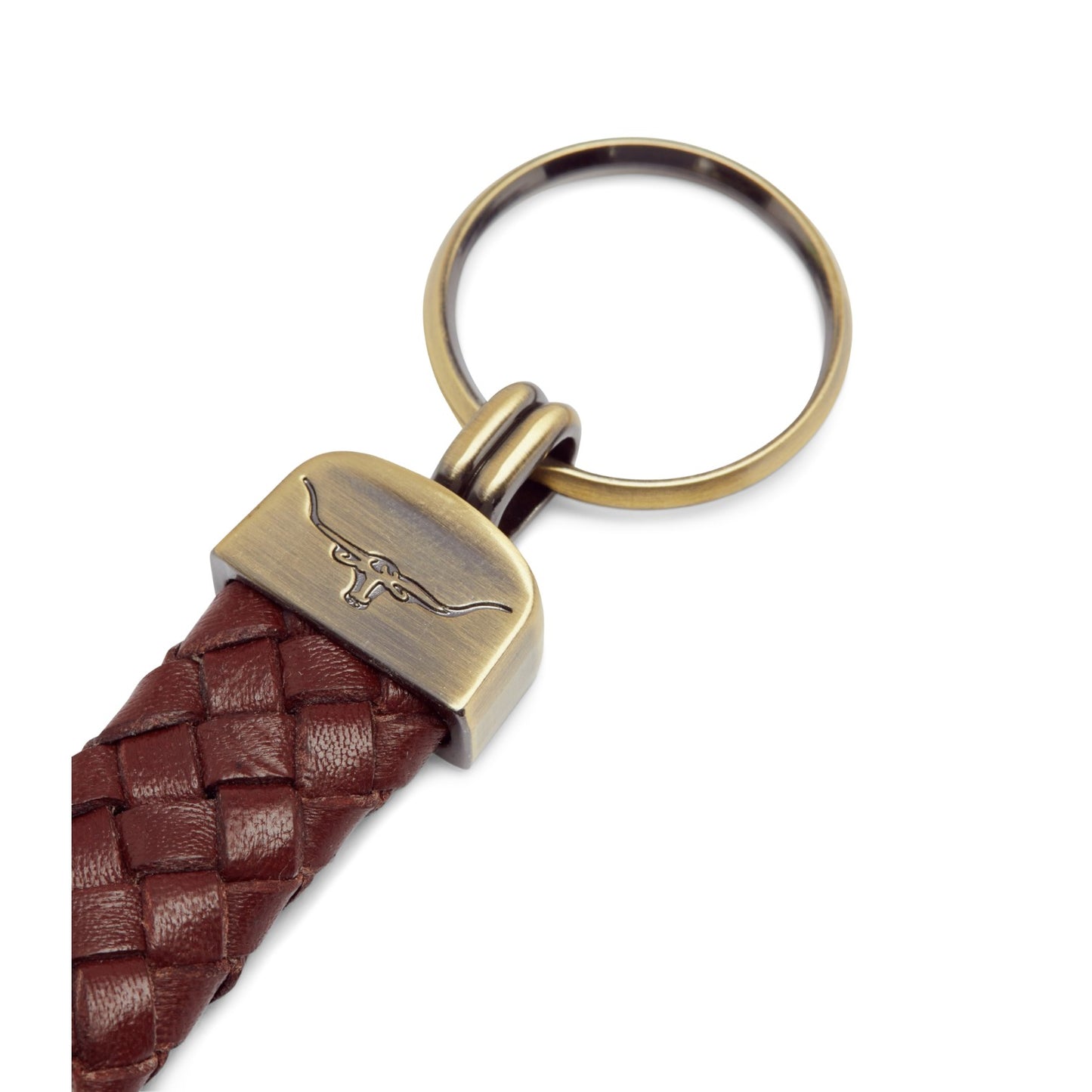 R.M.Williams Plaited Key Ring - Brass Fitt