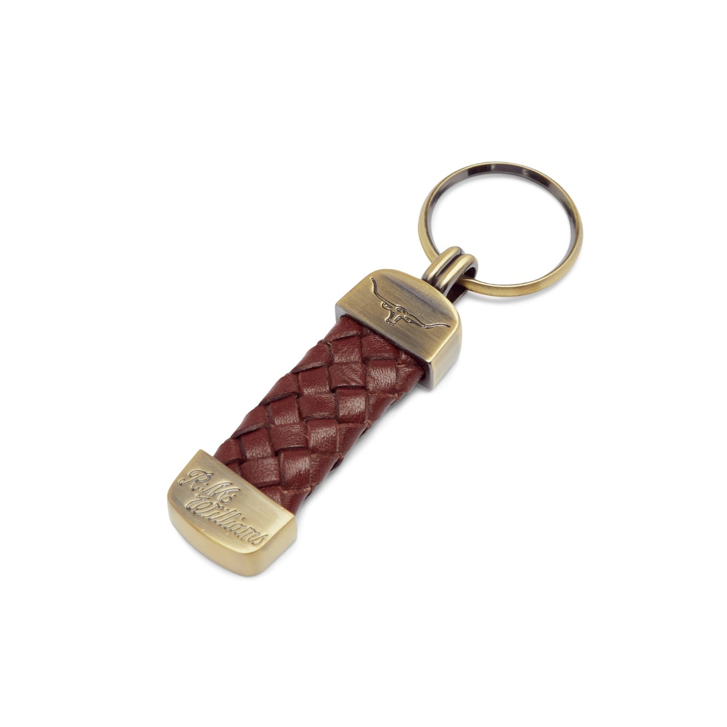 R.M.Williams Plaited Key Ring - Brass Fitt