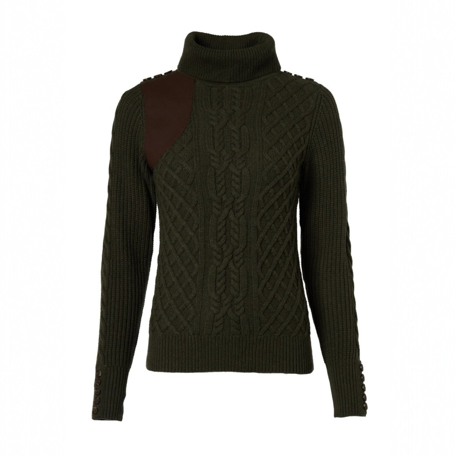 Holland Cooper Country Roll Neck Knit Forest Green