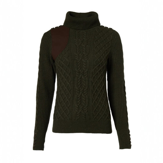 Holland Cooper Country Roll Neck Knit Forest Green