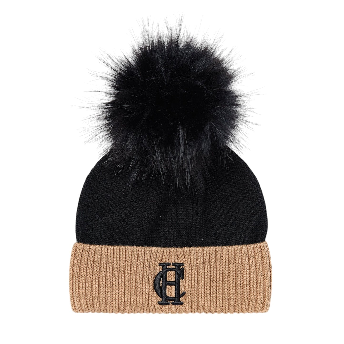 Holland Cooper Chelsea Merino Bobble Hat Black