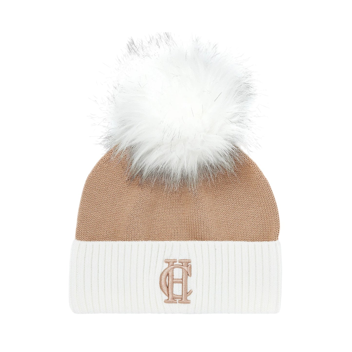 Holland Cooper Chelsea Merino Bobble Hat Camel