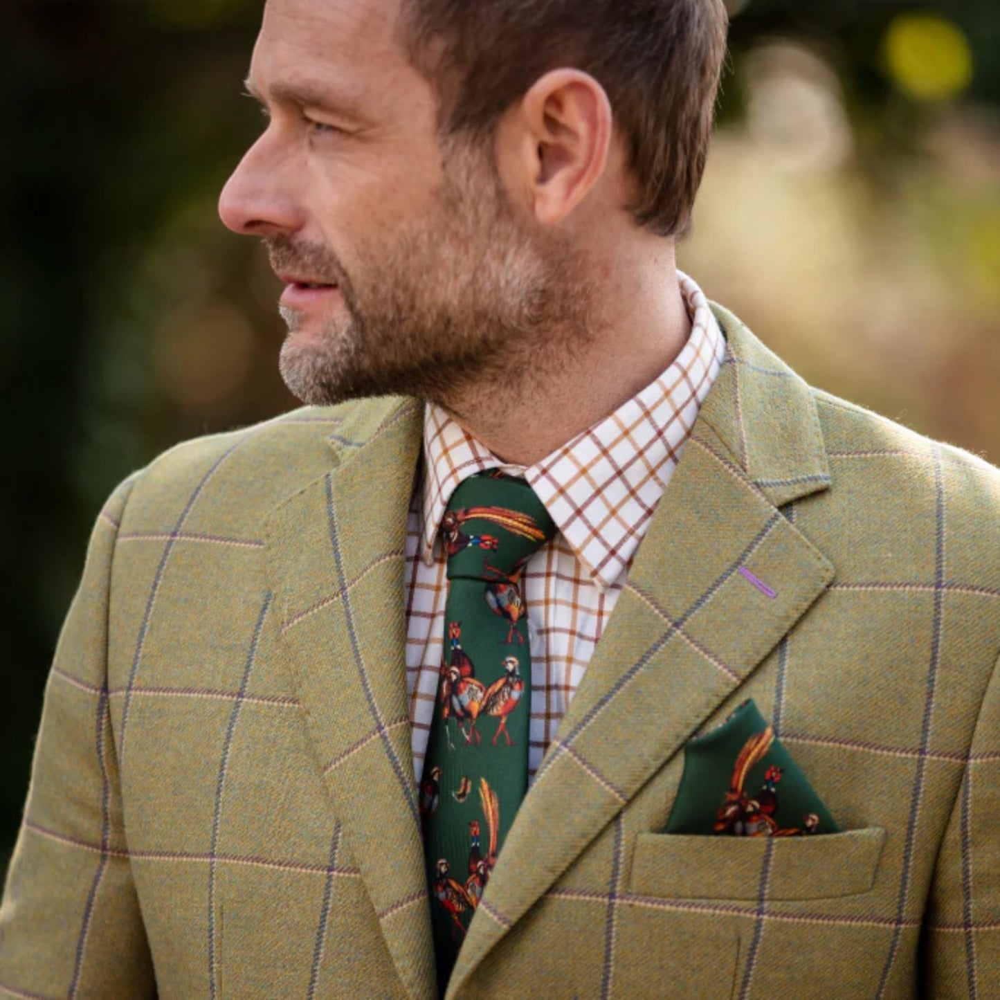 Clare Haggas Odd One Out Khaki Silk Tie