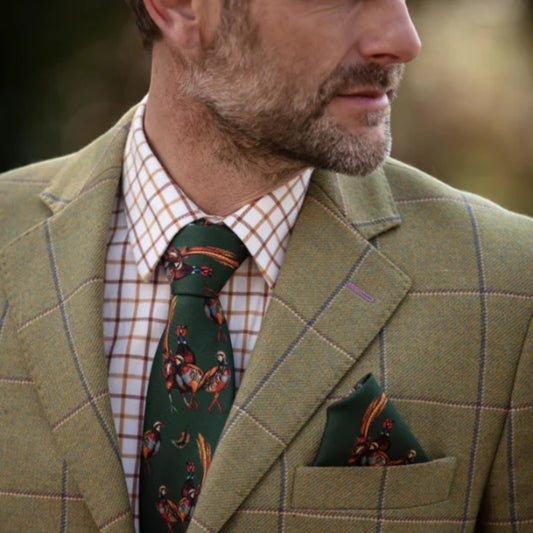 Clare Haggas Odd One Out Khaki Silk Tie