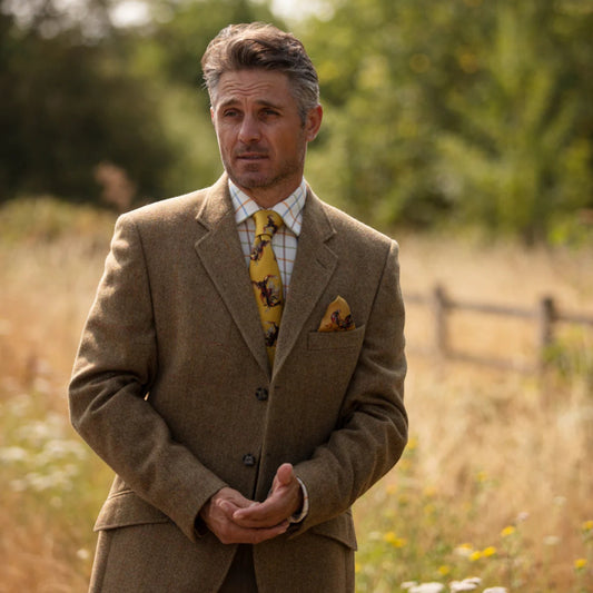 Clare Haggas Spur Of The Moment Mustard Gold Silk Tie
