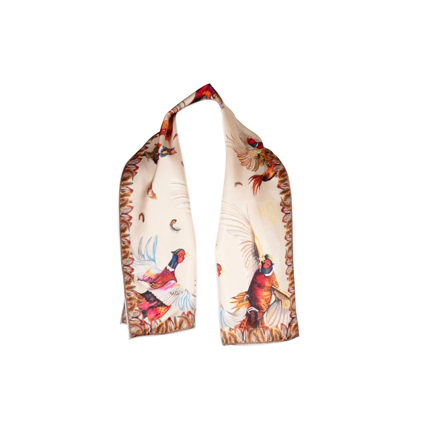 Clare Haggas Turf War Porcerlain Narrow Silk Scarf