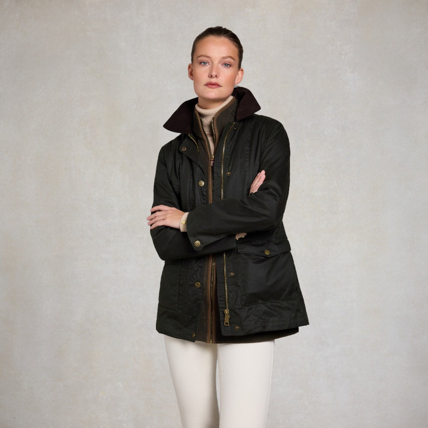 Holland Cooper Classic Waxed Jacket Dark Olive