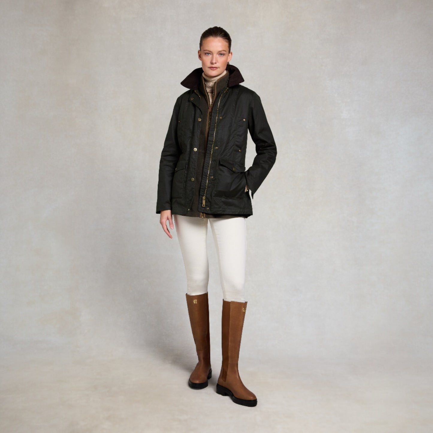 Holland Cooper Classic Waxed Jacket Dark Olive