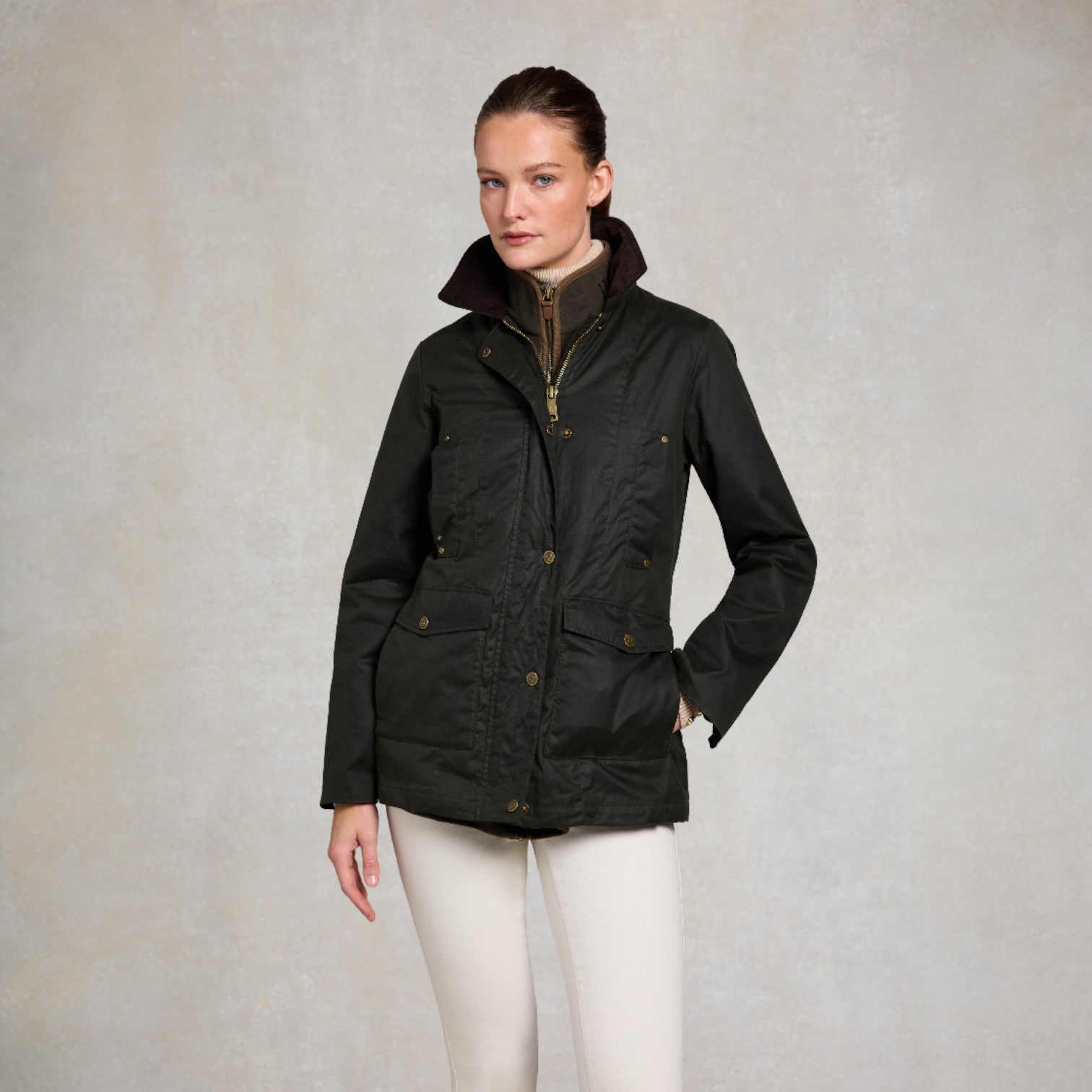 Holland Cooper Classic Waxed Jacket Dark Olive