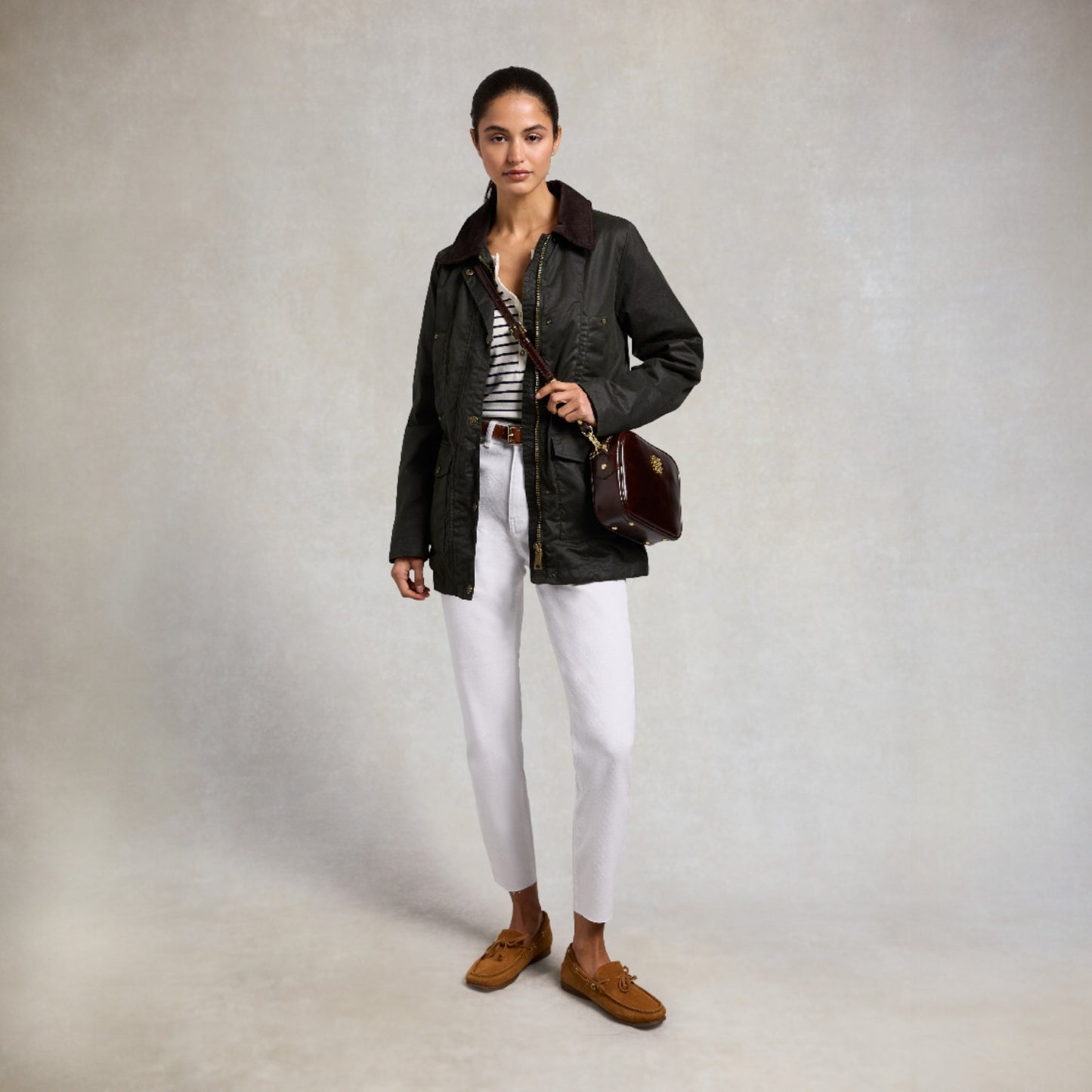 Holland Cooper Classic Waxed Jacket Dark Olive