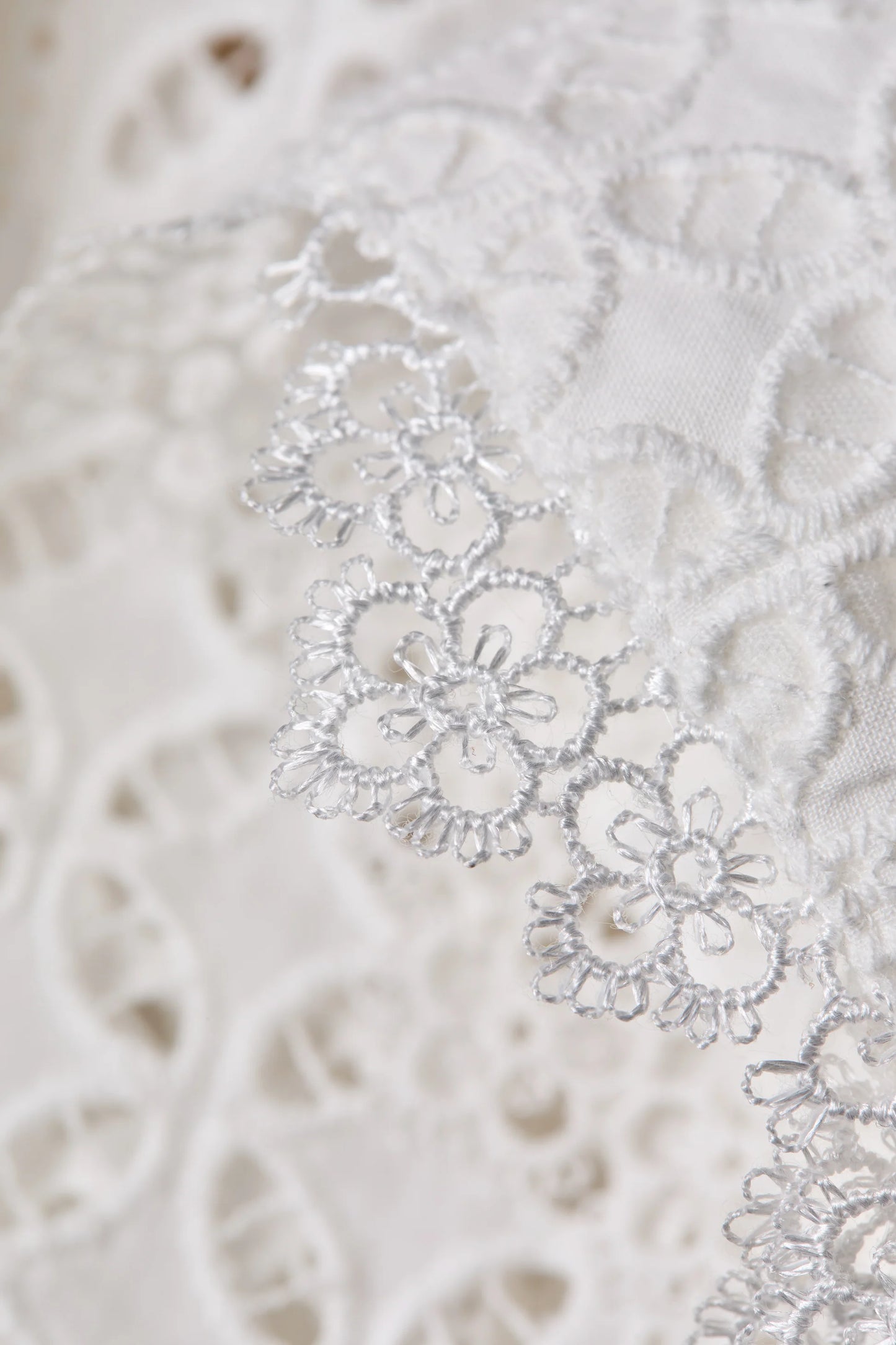 Holland Cooper Collarless Broderie Shirt White