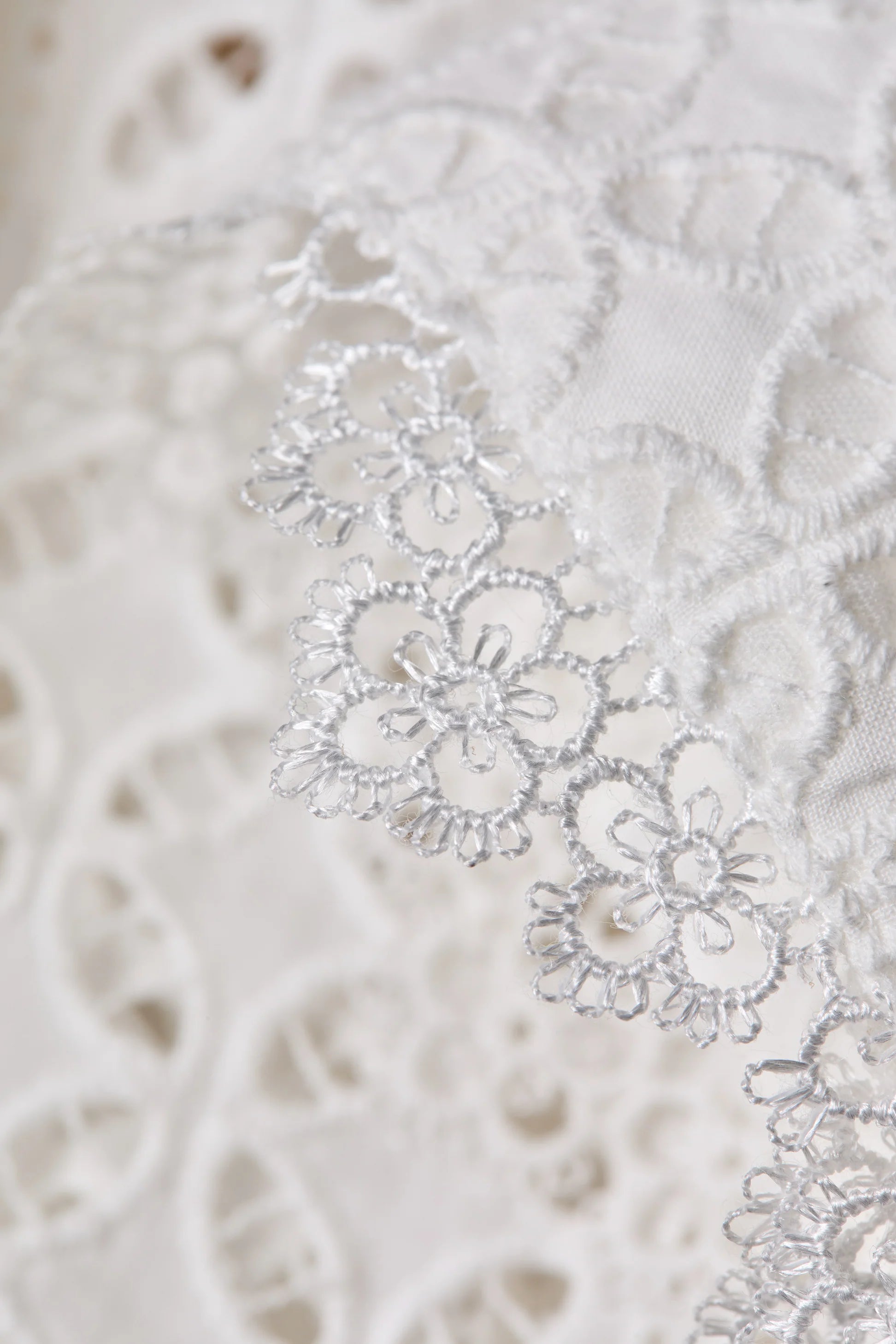 Holland Cooper Collarless Broderie Shirt White
