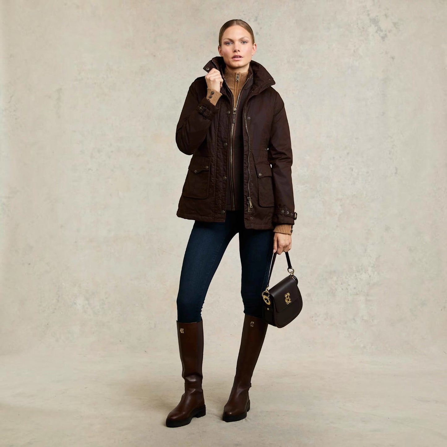 Holland Cooper Country Fleece Gilet Chocolate